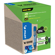 SET MARKER ZA BIJELU PLOČU 2,3 MM V BOARD MASTER BEGREEN PK10 PILOT  PLUS  REFILI (5 PLUS 5 GRATIS) PLAVI