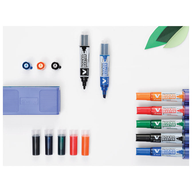 SET MARKER ZA BIJELU PLOČU 2,3 MM V BOARD MASTER BEGREEN PK10 PILOT  PLUS  REFILI (5 PLUS 5 GRATIS) ZELENI