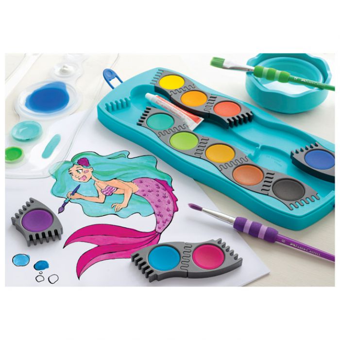 ČAŠA ZA TEMPERE CLIC&GO FABER-CASTELL 181580 TIRKIZNA BLISTER