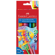 BOJE DRVENE-VODENE  12BOJA PLUS KIST AQUARELL FABER-CASTELL 114413 BLISTER
