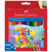 BOJE DRVENE-VODENE  24BOJE PLUS KIST AQUARELL FABER-CASTELL 114425 BLISTER