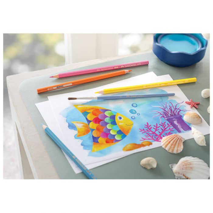 BOJE DRVENE-VODENE  24BOJE PLUS KIST AQUARELL FABER-CASTELL 114425 BLISTER
