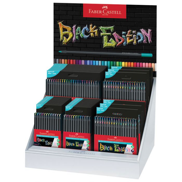 BOJE DRVENE  12BOJA TROKUTASTE BLACK EDITION NEON PLUS PASTEL FABER-CASTELL 116410 BLISTER