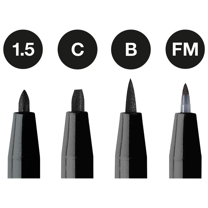 SET PITT ARTIST PK4 BLACK FABER-CASTELL 167153 BLISTER