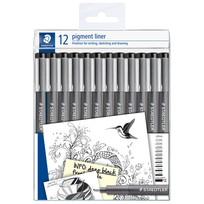Flomaster za tehničko crtanje pk12 pigment liner staedtler 308-9 tb12 blister