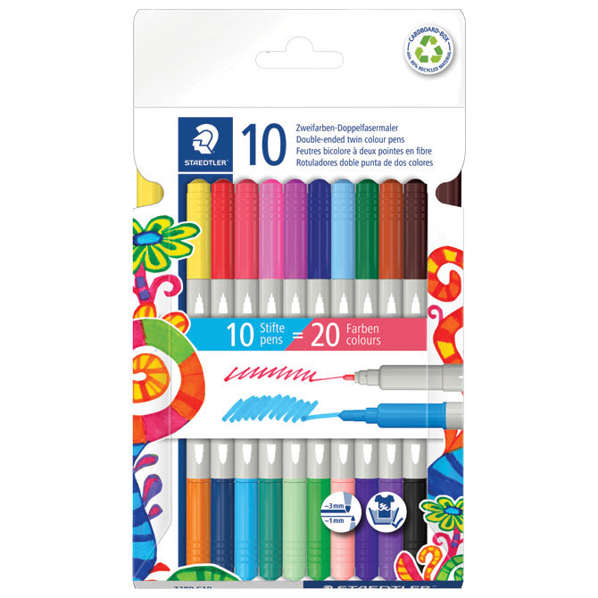 FLOMASTER ŠKOLSKI  20BOJA OBOSTRANI PK10 STAEDTLER 3280 C10