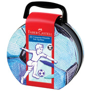 FLOMASTER ŠOLSKI 33BARVE V KOVINSKI ŠKATLI CONNECTOR SOCCER FABER CASTELL 155538