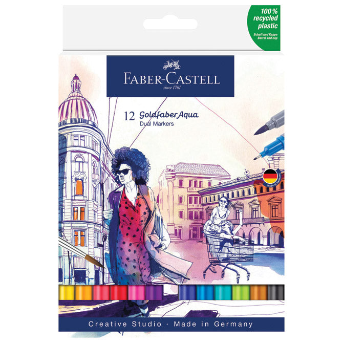 MARKER OBOSTRANI AKVAREL 12BOJA GOLDFABER FABER CASTELL 164612 SORTIRANO BLISTER