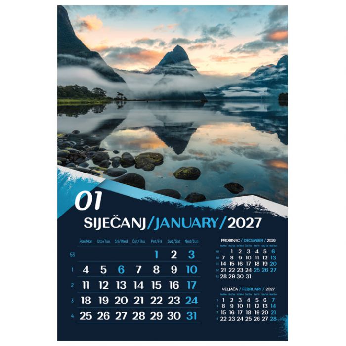 KALENDAR "OKOM SANJARA 2027" 13 LISTOVA, SPIRALA