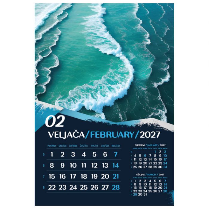 KALENDAR "OKOM SANJARA 2027" 13 LISTOVA, SPIRALA