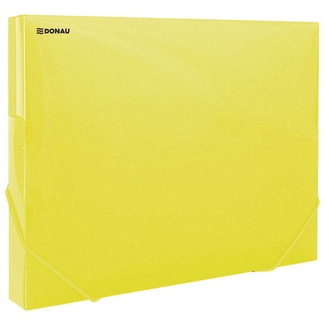 Mapa z elastiko hrbet-30mm a4 pp donau 8545002pl-11 prozorna mat rumena