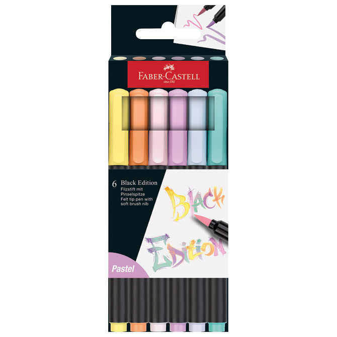 ČOPIČNI FLOMASTER 6BARV BLACK EDITION FABER CASTELL 116453 PASTEL BLOK