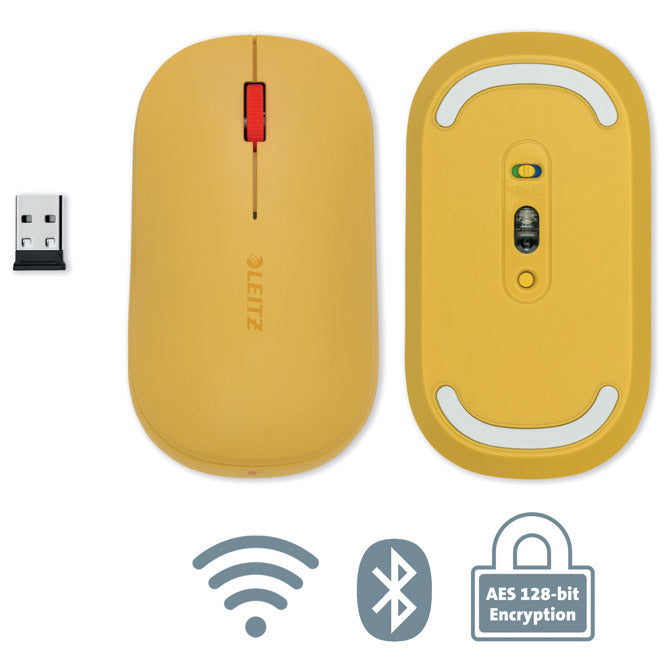 MIŠ USB 3TIPKE OPTIČKI BEŽIČNI COSY LEITZ 65310019 ŽUTI