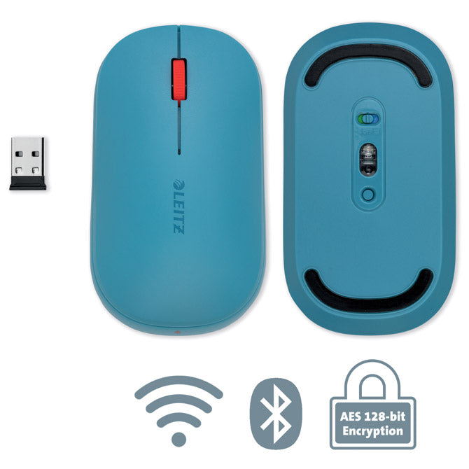 MIŠ USB 3TIPKE OPTIČKI BEŽIČNI COSY LEITZ 65310061 PLAVI