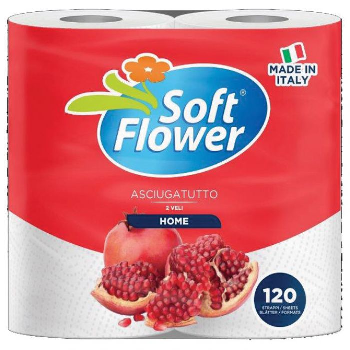 RUČNIK PAPIRNATI JASTUČNI 23 CM DVOSLOJNI PK2 SOFT FLOWER CARTINDUSTRIA VENETA BIJELI
