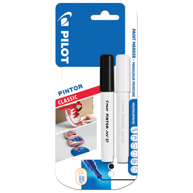 MARKER 0,7MM PK2 PINTOR PILOT SW-PT-EF CRNI/BIJELI BLISTER