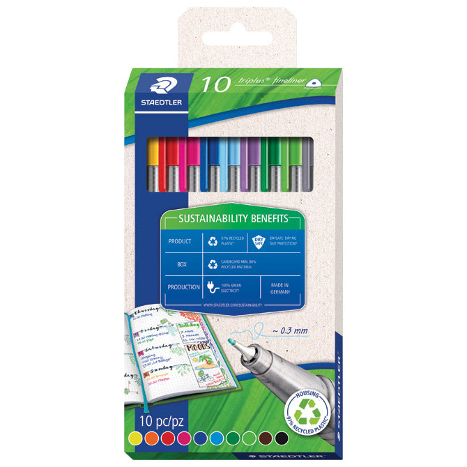 FLOMASTER FINELINER 0,3MM PK10 RECIKLIRANI TRIPLUS STAEDTLER 334 RC10