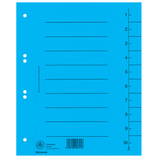 Kartonasti pregradnik A4 250g pk100 Donau 8610001-10 modra