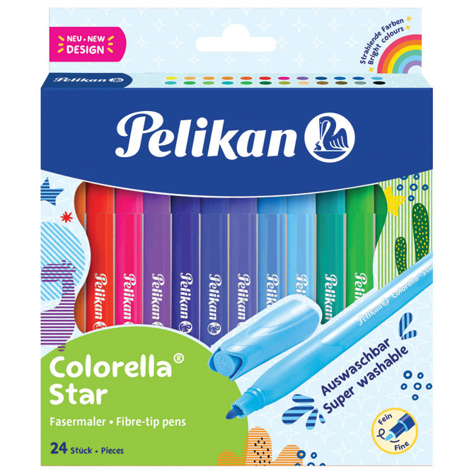 PELIKAN 822312 BARVNI FLOMASTER ZA ŠOLO COLORELLA STAR 24 BARV V MEMBRANI