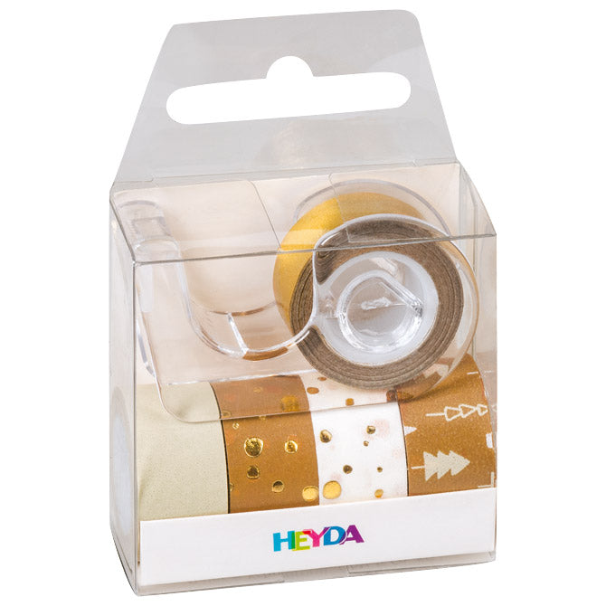 TRAKA DECO LJEPLJIVA 12MMX3M NOVOGODIŠNJA S UZORKOM PK5 HEYDA 20-35845 38 ZLATNA BLISTER