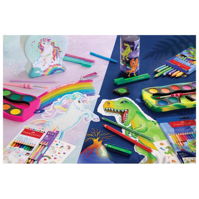 BOJE DRVENE  18 BOJA GRIP 2001  PLUS  6 BOJA DRVENIH METALIC I NEON DINO FABER CASTELL 201546 BLISTER