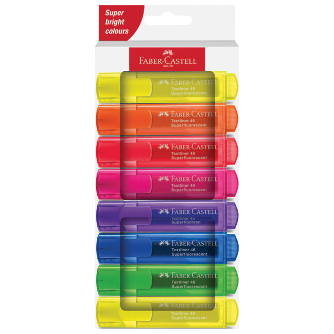 SIGNIR 1-5MM 46 SUPERFLORESCENT KART.ŠKATLA FABER CASTELL 254648/8BARVNI BLISTER