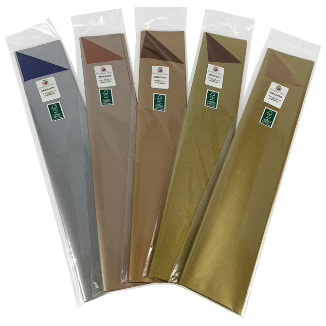 OKRASNI PAPIR TISSUE 50X75CM PK6 CARTOTECNICA ROSSI Z8017 METALIK ZLATO-RJAV BLISTER.