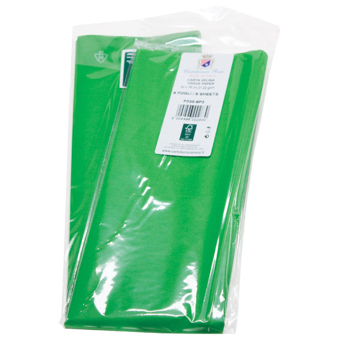 PAPIR UKRASNI TISSUE 50X76CM PK6 CARTOTECNICA ROSSI F038 ZELENI BLIS.