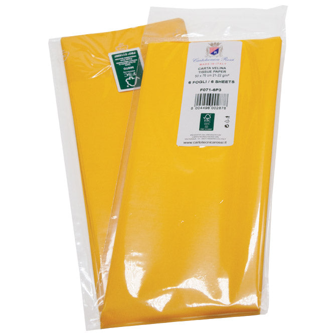 OKRASNI PAPIR TISSUE 50X76CM PK6 CARTOTECNICA ROSSI F071 RUMEN MAT.