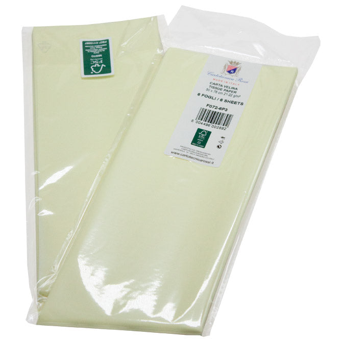 OKRASNI PAPIR TISSUE 50X76CM PK6 CARTOTECNICA ROSSI F072 SVETLO-RUMENI BLISTER