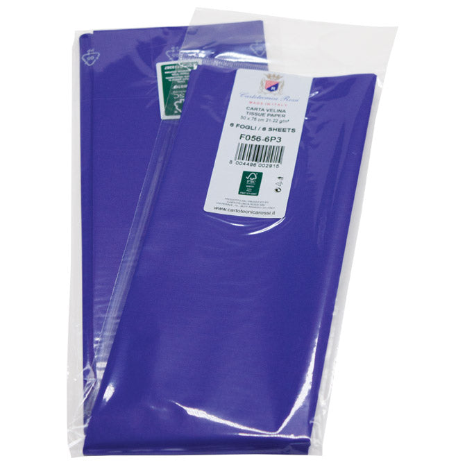 OKRASNI PAPIR TISSUE 50X76CM PK6 CARTOTECNICA ROSSI F056 MODRI BLIS.