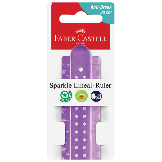 Ravnalo pvc 30 cm Sparkle Faber-Castell 172030 sort