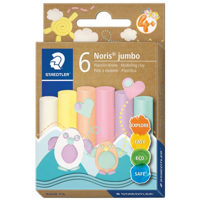 PLASTELIN  6BOJA NORIS JUMBO STAEDTLER 842P C6 PASTEL BLISTER