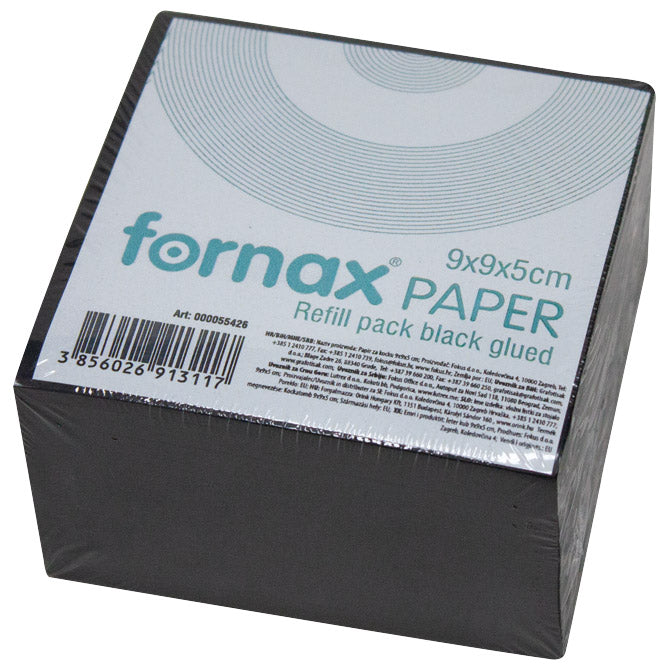 PAPIR ZA KOCKU 9X9X5CM LJEPLJENI FORNAX CRNI