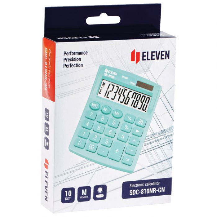 KALKULATOR KOMERCIJALNI 10MJESTA ELEVEN SDC-810NRGNE ZELENI
