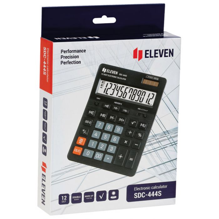 KALKULATOR KOMERCIJALNI 12MJESTA ELEVEN SDC-444S CRNI