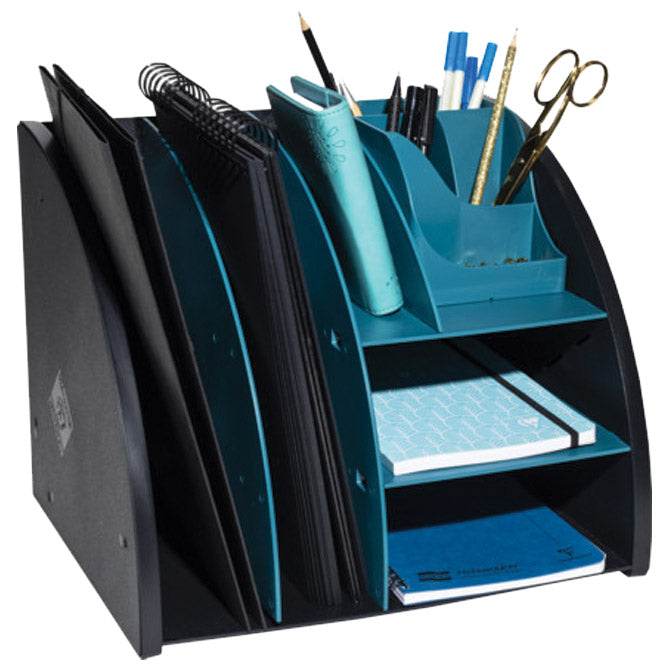ORGANIZATOR NAMIZNI S 6 PREDALI PVC NEO-DECO EXACOMPTA 394505D ČRN/S.PLA