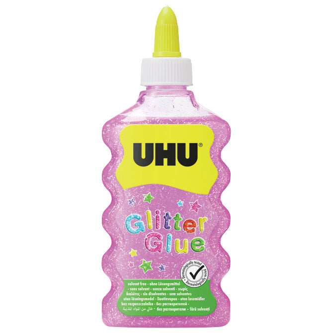 LEPILO GLITTER GLUE 177ML UHU ROZA