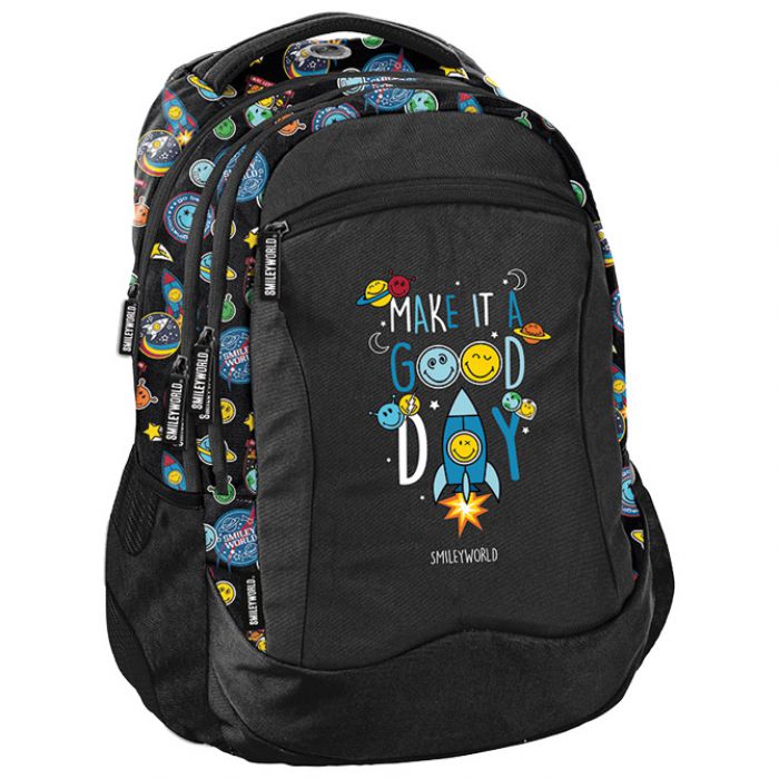 RUKSAK ŠKOLSKI ANATOMSKI SMILEY BEUNIQ SM24LH-2808 CRNI