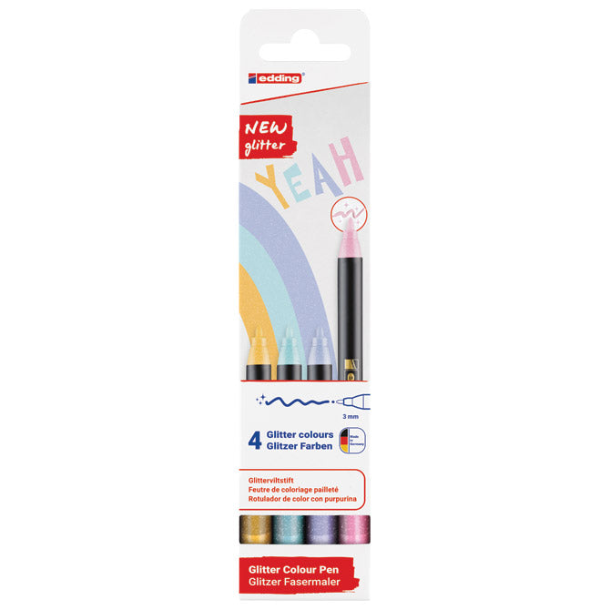 FLOMASTER ŠKOLSKI  4BOJE GLITTER PASTEL EDDING 1200/4 S