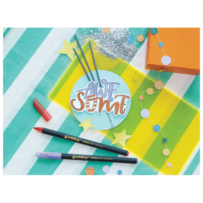 FLOMASTER ŠOLSKI 4BARVE GLITTER PASTEL EDDING 1200/4 S