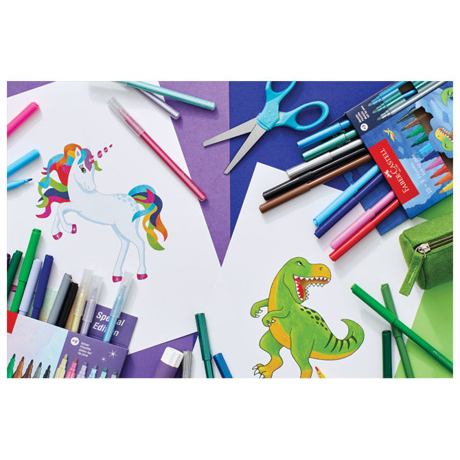 FLOMASTER ŠKOLSKI  10 PLUS 3BOJE DINO FABER CASTELL 554214 BLISTER
