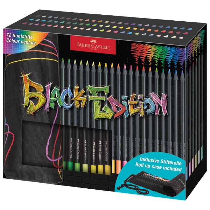 BOJE DRVENE  72BOJE U ROLO ETUI BLACK EDITION FABER CASTELL 116418