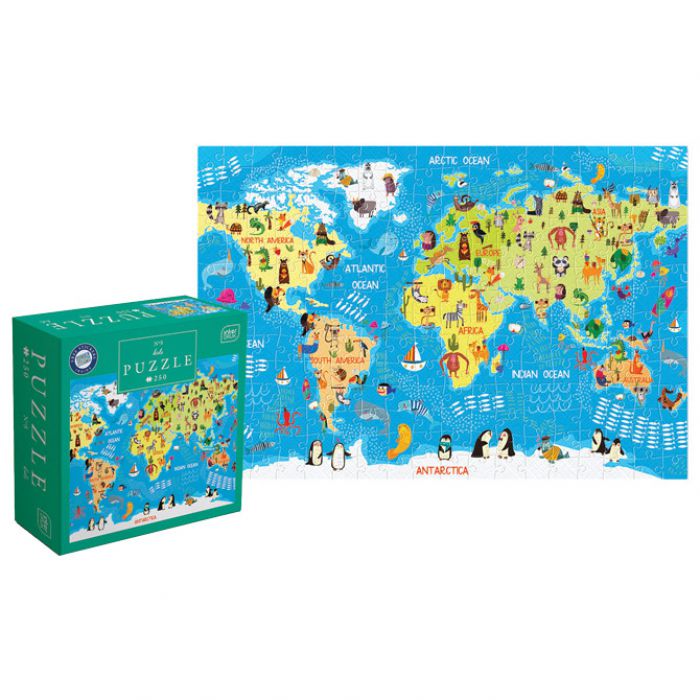 PUZZLE 250 KOM KIDS 5 WORLD MAP INTERDRUK