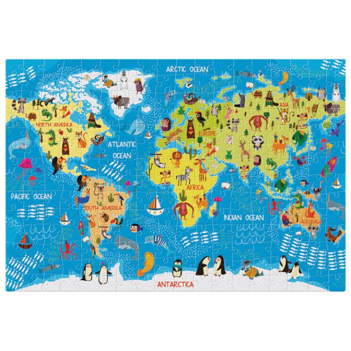 PUZZLE 250 KOM KIDS 5 WORLD MAP INTERDRUK