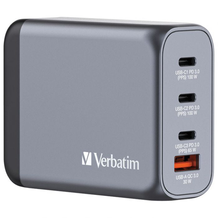 PUNJAČ ZA MOBILNE UREĐAJE ZIDNI 2XUSB-C/PD 100W/1XUSB-A QC 3.0 (EU/UK/US)  VERBATIM 32202