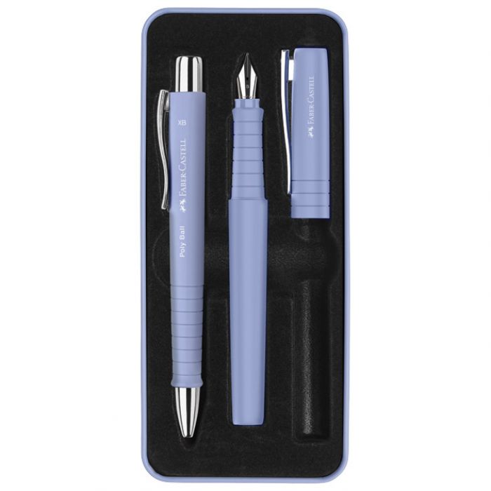 GARNITURA OLOVKA KEMIJSKA PLUS NALIVPERO POLY U MET.KUT. FABER CASTELL 241051 PAST.PLAVA