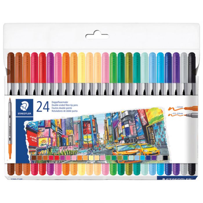 FLOMASTER 24BOJA (20 PLUS 4) OBOSTRANI S 2 VRHA DESIGN JOURNEY STAEDTLER 3200 C24P BLISTER