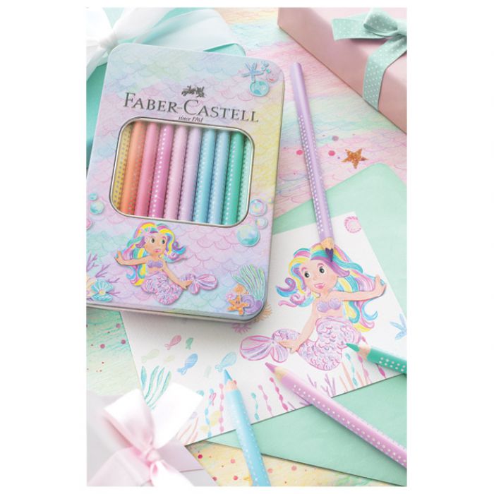 BOJE DRVENE 10 BOJA METALNA KUTIJA SPARKLE JUMBO FABER CASTELL 210910