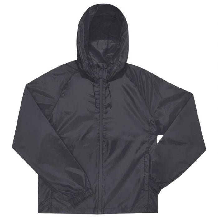 VJETROVKA S KAPULJAČOM ZIP UNISEX B&C # RESET LINED WINDBREAKER TAMNO SIVA L